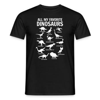 Dinos Funny Dinosaur All my favorite dinosaurs - Men's T-Shirt - black - Front - AI Model Male 178 light (178cm)