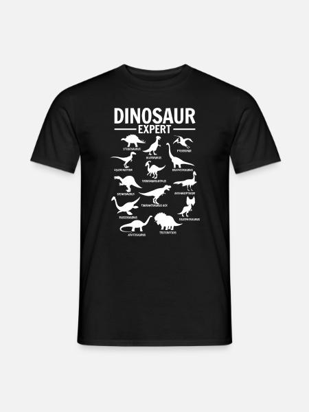 Dinos Funny Dinosaur Expert - Men's T-Shirt - black