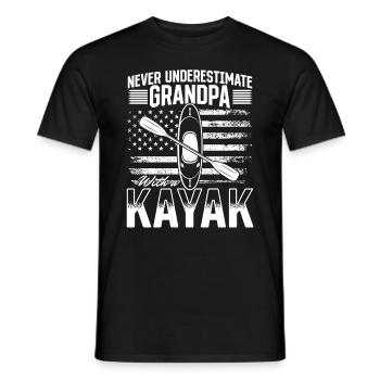 Never underestimate grandpa with a kayak - Kayaker - Men's T-Shirt - black - Front - AI Model Male 178 light (178cm)