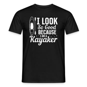 Kayakiste drôle - J’ai l’air si bien parce que je suis un - T-shirt homme - noir - Devant - AI Model Male 178 light (178cm)