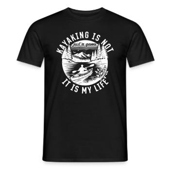 Kayaking is not just a game it is my life - - Men's T-Shirt - black - Front - AI Model Male 178 light (178cm)