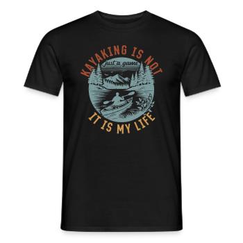 Kayaking is not just a game it is my life - - Men's T-Shirt - black - Front - AI Model Male 178 light (178cm)