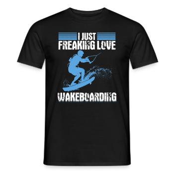 Sports nautiques Wakesurf - J’adore - T-shirt homme - noir - Devant - AI Model Male 178 light (178cm)