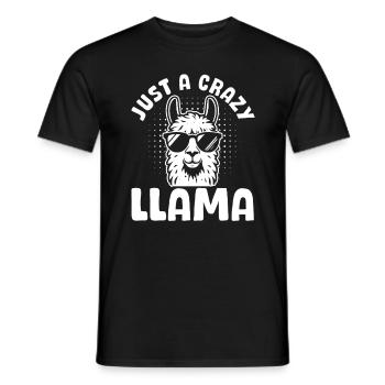 Llama Farmer Funny Llama Lover - Just a crazy - Männer T-Shirt - Schwarz - Vorne - AI Model Male 178 light (178cm)