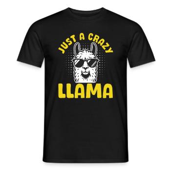 Funny Llama Lover Alpaca Farmer - Just a crazy - Männer T-Shirt - Schwarz - Vorne - AI Model Male 178 light (178cm)