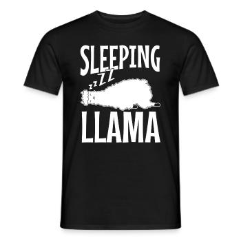 Llama Cute Llama Alpaca Sleeping Llama - Men's T-Shirt - black - Front - AI Model Male 178 light (178cm)