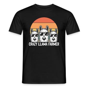 Funny Alpaca Llama Farmer - Crazy Llama Farmer - Men's T-Shirt - black - Front - AI Model Male 178 light (178cm)