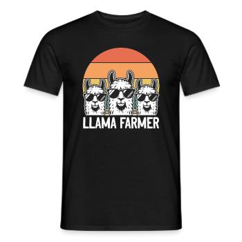 Llama Farmer - Funny Llama Alpaca Farmer - Männer T-Shirt - Schwarz - Vorne - AI Model Male 178 light (178cm)