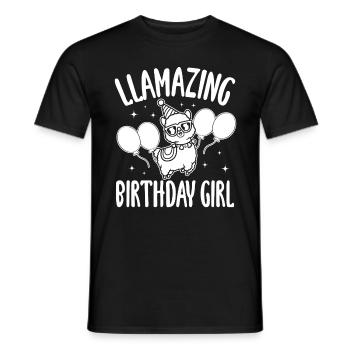 LLamazing birthday Girl - Funny Llama Birthday - Men's T-Shirt - black - Front - AI Model Male 178 light (178cm)