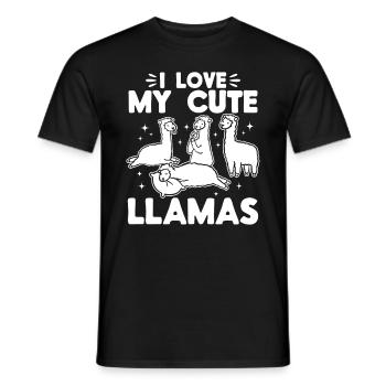 Llama Lover Alpaca Lover - I love my cute Llamas - Men's T-Shirt - black - Front - AI Model Male 178 light (178cm)