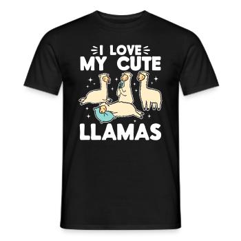 Alpaca Lover Llama Lover - I love my cute Llamas - Men's T-Shirt - black - Front - AI Model Male 178 light (178cm)