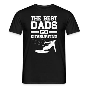 Kiteboarding - The best dads go Kitesurfing - Men's T-Shirt - black - Front - AI Model Male 178 light (178cm)