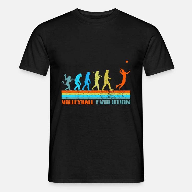 Volleyball Evolution retro Geschenk - Männer T-Shirt - Schwarz