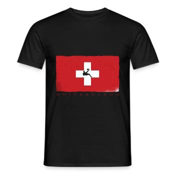 Soccer Switzerland flag tournament jersey fan - Men's T-Shirt - black - Front - AI Model Male 178 light (178cm)