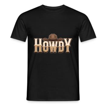 Cowboy Hut Texaner Howdy Geschenk Cowboy - Männer T-Shirt - Schwarz - Vorne - AI Model Male 178 light (178cm)