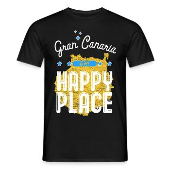 Île de vacances d'été de Gran Canaria - T-shirt homme - noir - Devant - AI Model Male 178 light (178cm)