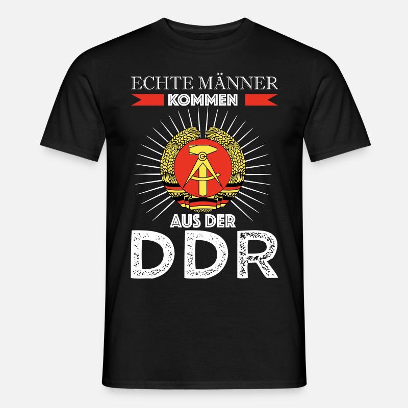 Echte Männer DDR Spruch Deutschland - Männer T-Shirt - Schwarz