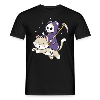 Halloween Katze Hexe - Männer T-Shirt - Schwarz - Vorne - AI Model Male 178 light (178cm)