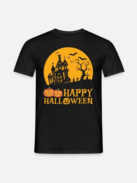 Halloween Bat Pumpkin - Men's T-Shirt - black