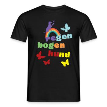 Regenbogenhund - Trauer ums Haustier - Freund - Männer T-Shirt - Schwarz - Vorne - AI Model Male 178 light (178cm)
