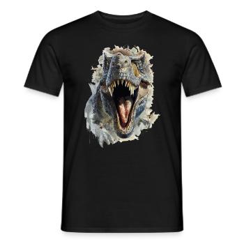 T-Rex Tyrannosaurus Rex Dino Dinosaure - T-shirt homme - noir - Devant - AI Model Male 178 light (178cm)