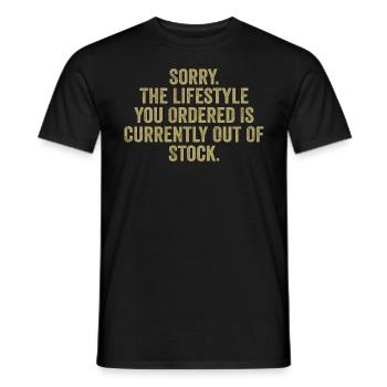 Entschuldigung, der von Ihnen bestellte Lebensstil ist derzeit nicht verfügbar - Männer T-Shirt - Schwarz - Vorne - AI Model Male 178 light (178cm)