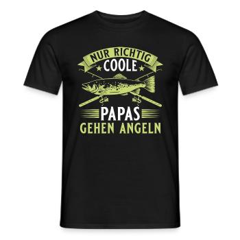 Angler Coole Papas angeln Vatertag - Männer T-Shirt - Schwarz - Vorne - AI Model Male 178 light (178cm)