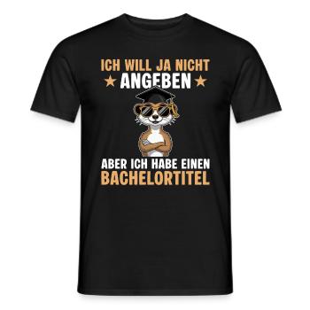 Studium bestanden Erdmännchen Bachelor Abschluss - Männer T-Shirt - Schwarz - Vorne - AI Model Male 178 light (178cm)