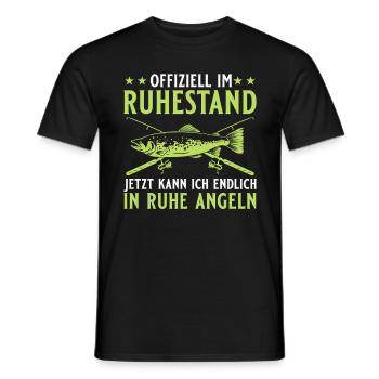 Ruhestand - Jetzt kann ich in Ruhe Angeln - Männer T-Shirt - Schwarz - Vorne - AI Model Male 178 light (178cm)