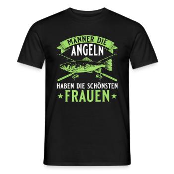 Männer die Angeln haben die Schönsten Frauen - Männer T-Shirt - Schwarz - Vorne - AI Model Male 178 light (178cm)