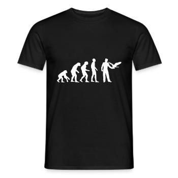 Fauconnerie Fauconnier chasse au croquis cadeau Evolution - T-shirt homme - noir - Devant - AI Model Male 178 light (178cm)