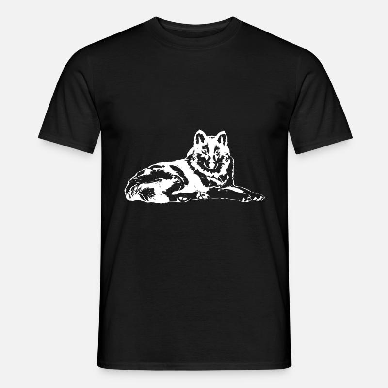 Wolf - Männer T-Shirt - Schwarz