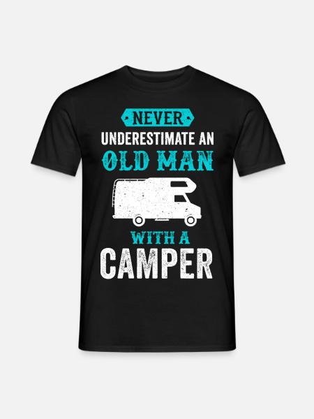 Camper Grappig Camping Shirt Cadeau Vintage - Heren T-shirt - zwart