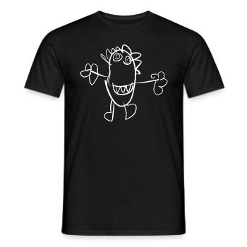 Laura's Monster - child's drawing - Men's T-Shirt - black - Front - AI Model Male 178 light (178cm)