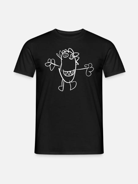 Laura's Monster - child's drawing - Men's T-Shirt - black