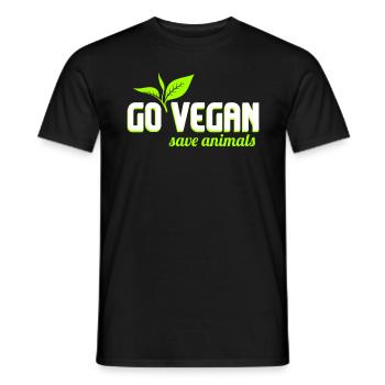 Vegan Vegan Vegan Activiste des droits des animaux - T-shirt homme - noir - Devant - AI Model Male 178 light (178cm)