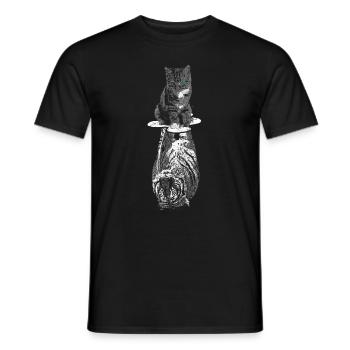 Cat Tiger Confident motivation - Men's T-Shirt - black - Front - AI Model Male 178 light (178cm)