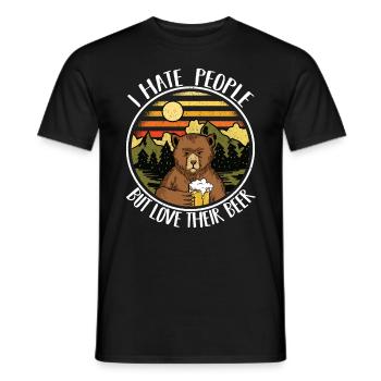 Camping Drôle de sort Camper cadeau bière ours - T-shirt homme - noir - Devant - AI Model Male 178 light (178cm)
