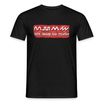 Analog Retro Synthesizer Envelope Waveforms Synths - Men's T-Shirt - black - Front - AI Model Male 178 light (178cm)