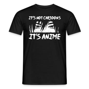 It ́s not Cartoons it ́s Anime Manga for Anime Fans - Men's T-Shirt - black - Front - AI Model Male 178 light (178cm)