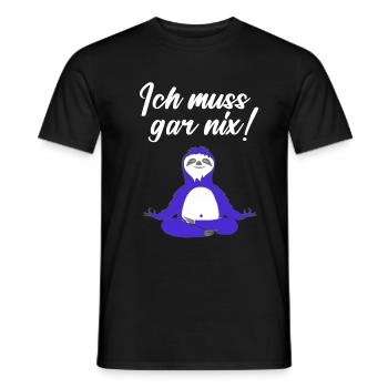 muss gar nix faultier yoga faultier, yogasitz pink - Männer T-Shirt - Schwarz - Vorne - AI Model Male 178 light (178cm)