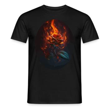 Cadeau Burning Rose - T-shirt homme - noir - Devant - AI Model Male 178 light (178cm)