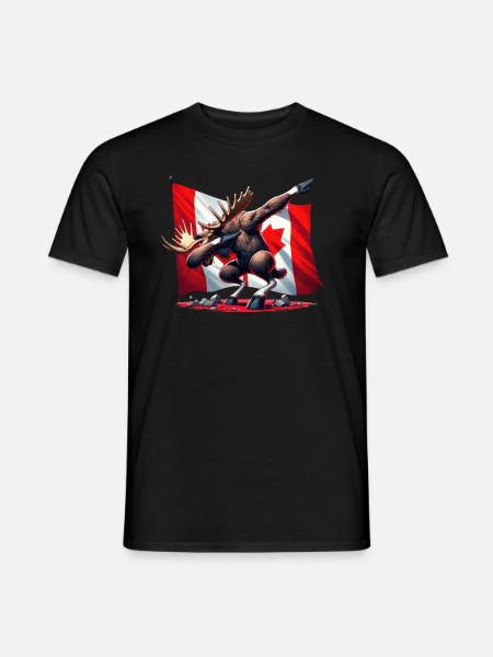 Elch entfesselt: Kanadischer Elan - Männer T-Shirt - Schwarz