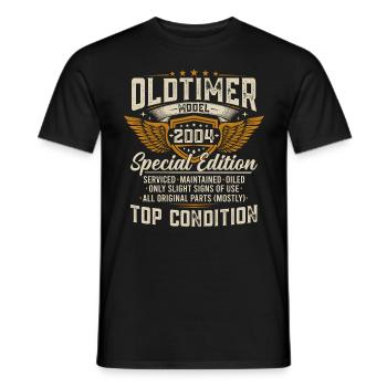 Vintage 2004 Vintage Born Birthday Gift - Men's T-Shirt - black - Front - AI Model Male 178 light (178cm)