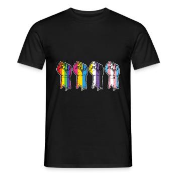 Geschenk Pansexuell Transgender Nicht Binär LGBT - Männer T-Shirt - Schwarz - Vorne - AI Model Male 178 light (178cm)