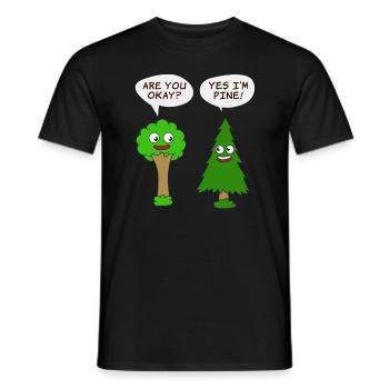 Beautiful Nature Tree Tshirt Design Are You Okay? - Men's T-Shirt - black - Front - AI Model Male 178 light (178cm)