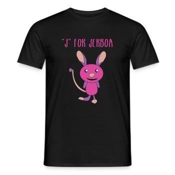 T-shirt Jerboa mignon, intelligent et drôle J pour - T-shirt homme - noir - Devant - AI Model Male 178 light (178cm)