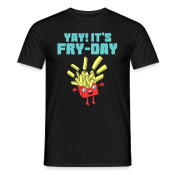 T-shirt impressionnant de conception de tendance de tendance Yay It's Fry - T-shirt homme - noir - Devant - AI Model Male 178 light (178cm)