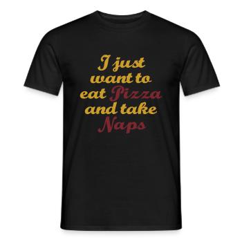 Lustige Nap King T-Shirt Design Pizza Nickerchen - Männer T-Shirt - Schwarz - Vorne - AI Model Male 178 light (178cm)