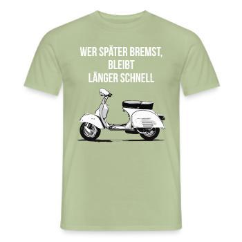 Motorroller Moped - Männer T-Shirt - Sage - Vorne - AI Model Male 178 light (178cm)
